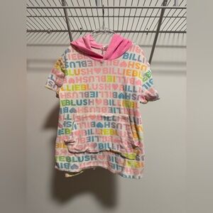 Billieblush Multicolor Logo Print Swim Coverup Terry Size 6